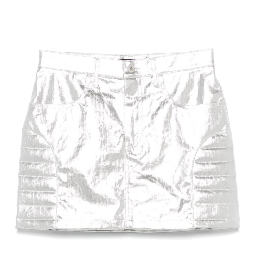 Junya Watanabe Shiny Silver Mini Skirt
